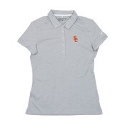 USC Trojans Women's Nike Gray SC Interlock Heather Icon Polo